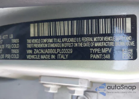 2020 Jeep Renegade Latitude Fwd z USA, uszkodzony, nr VIN ZACNJABB0LPL03329